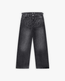 EMBOSSED SCRIPT LOGO DENIM BLACK