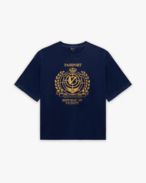 PASSPORT TEE WASHED BLUE