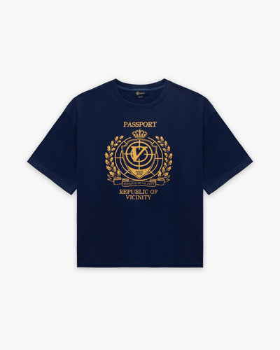 PASSPORT TEE WASHED BLUE
