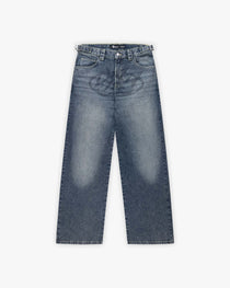 EMBOSSED SCRIPT LOGO DENIM BLUE