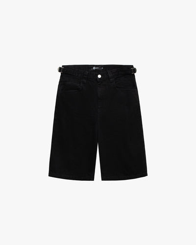 MIDNIGHT BLACK DENIM JORTS