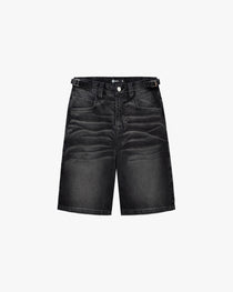 FADED BLACK DENIM JORTS