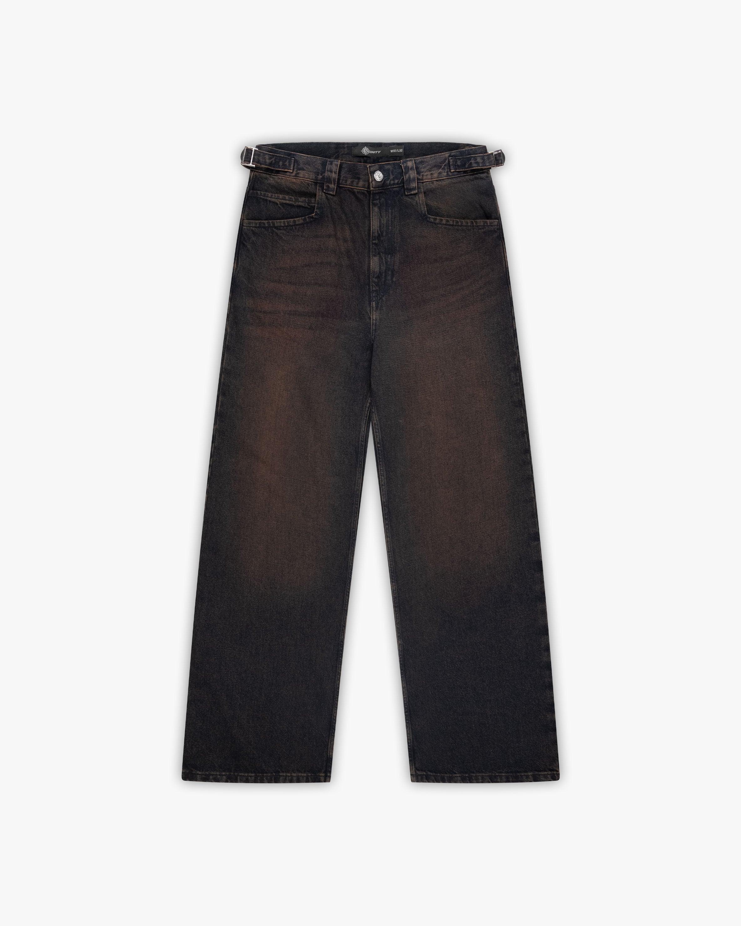 デニム・ジーパン CAT BRUSH FADE WIDE DENIM PANTS RUSTY BLACK RUST DENIM – VICINITY
