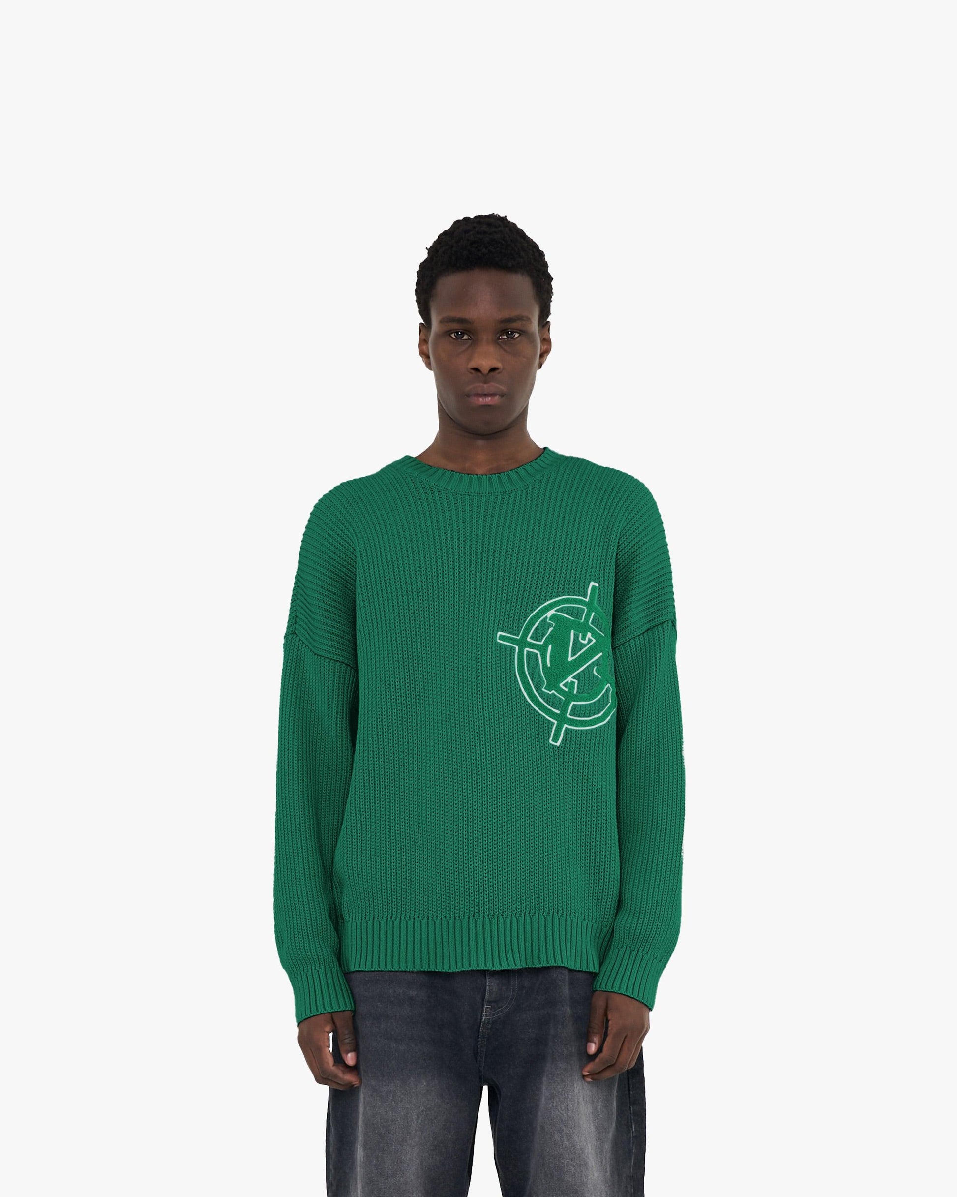 V-LOGO KNITWEAR GREEN - VICINITY