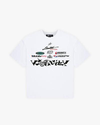RACING LOGOS TEE WHITE