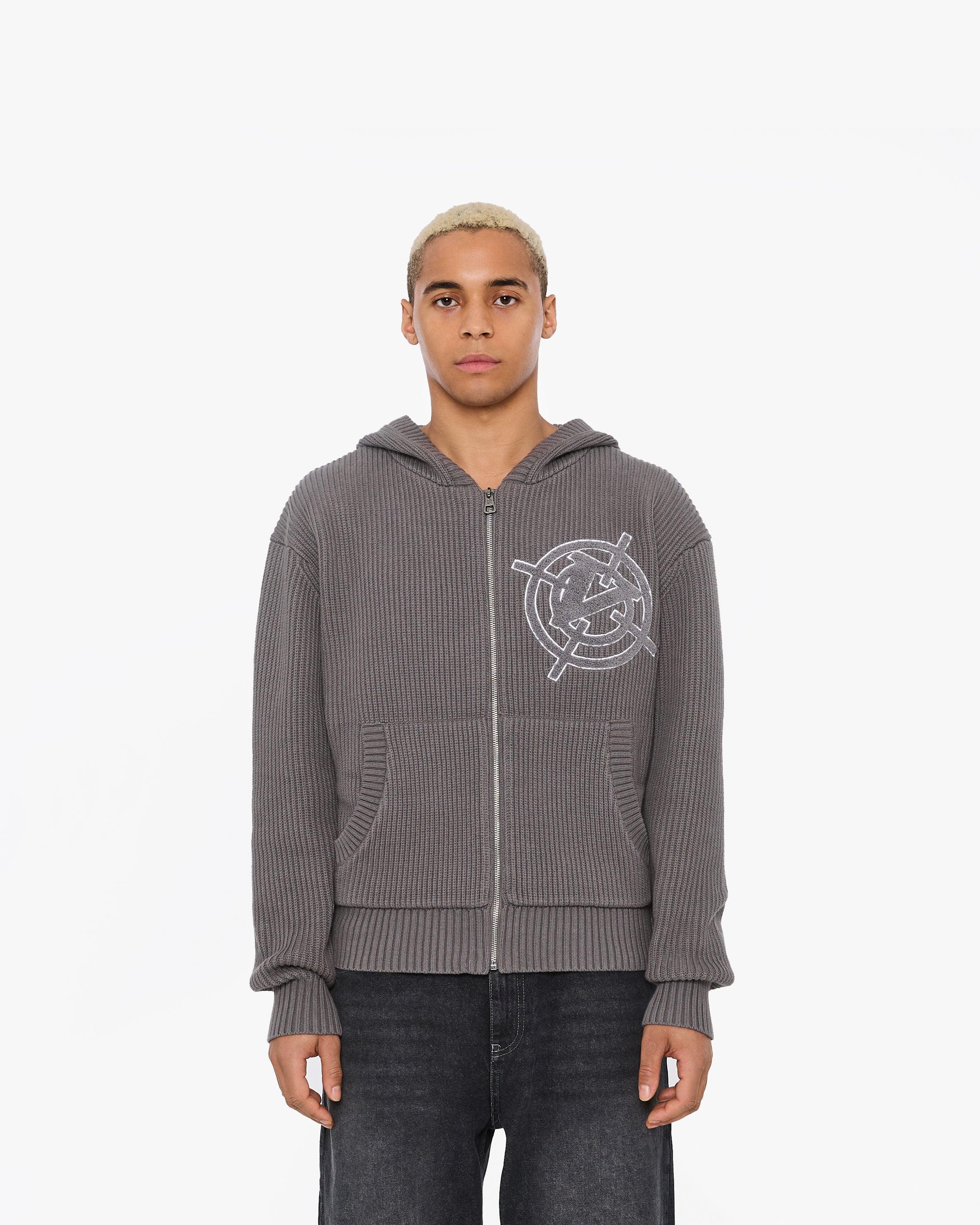 Aape Moonface logo zip-up knit hoodie | Bape official