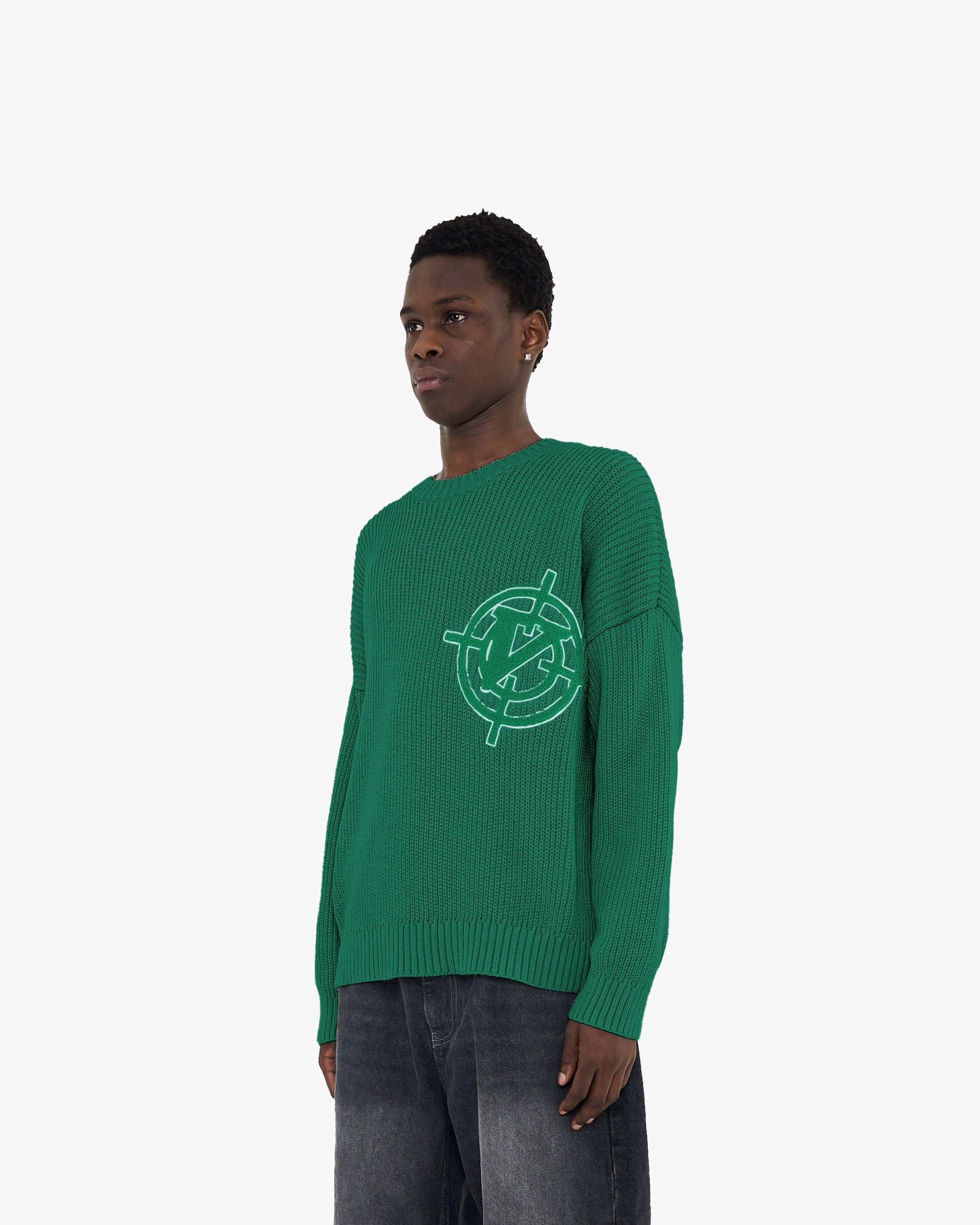 V-LOGO KNITWEAR GREEN - VICINITY