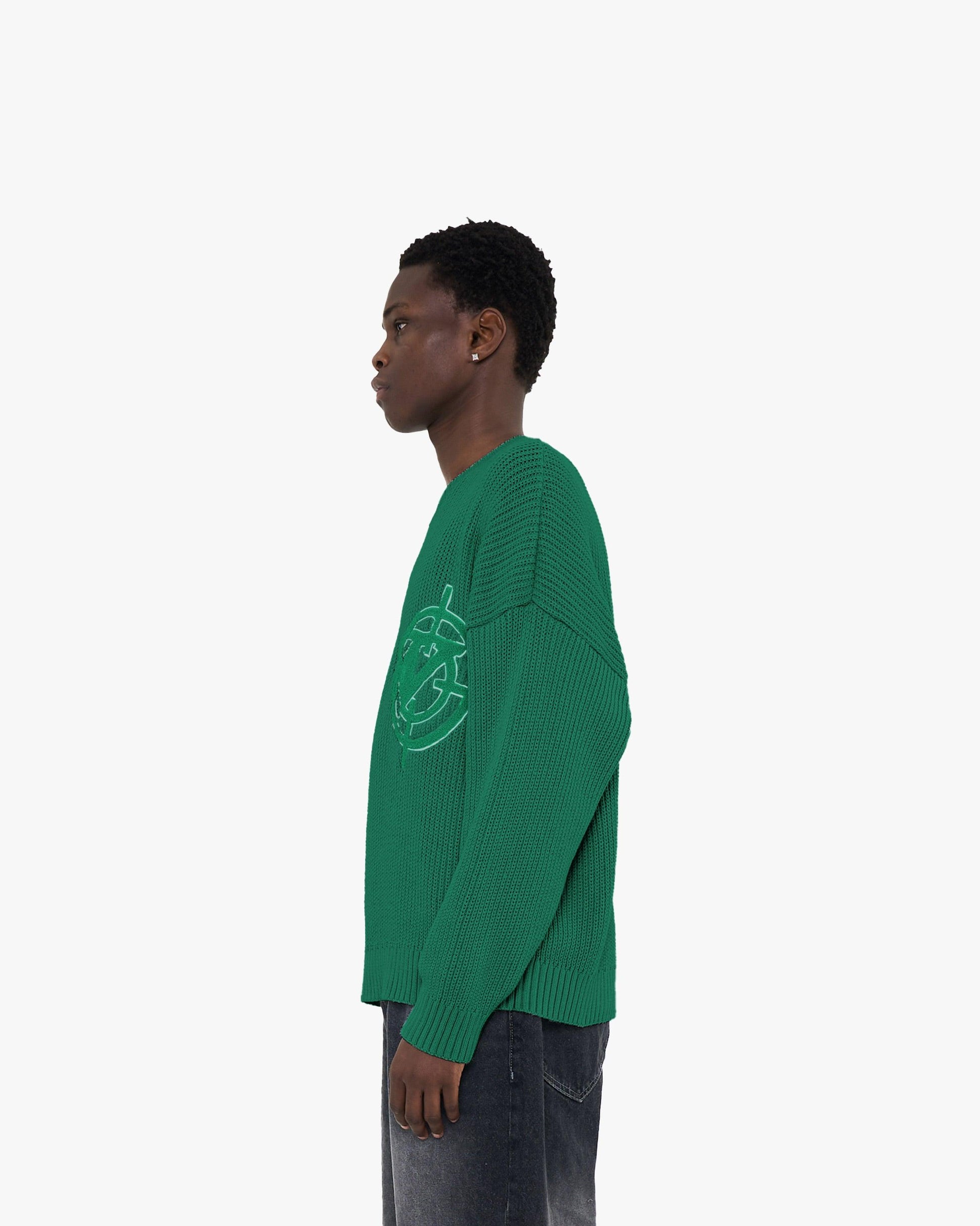 V-LOGO KNITWEAR GREEN - VICINITY