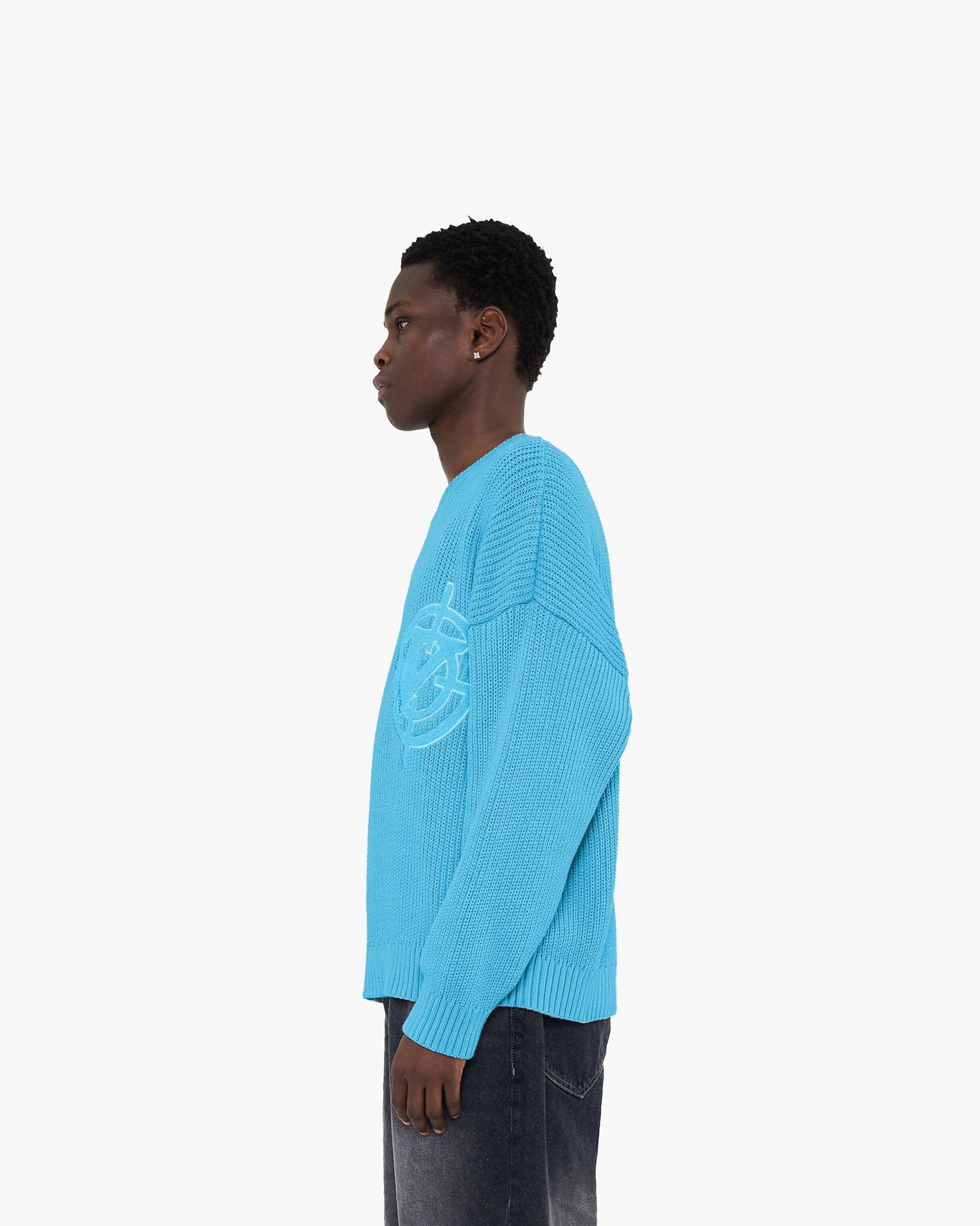 V-LOGO KNITWEAR SKY BLUE - VICINITY