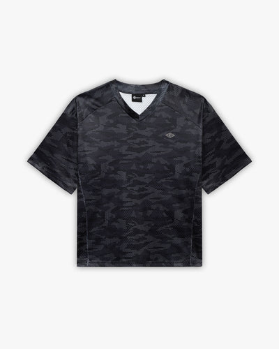 MESH JERSEY DOTTED CAMO BLACK