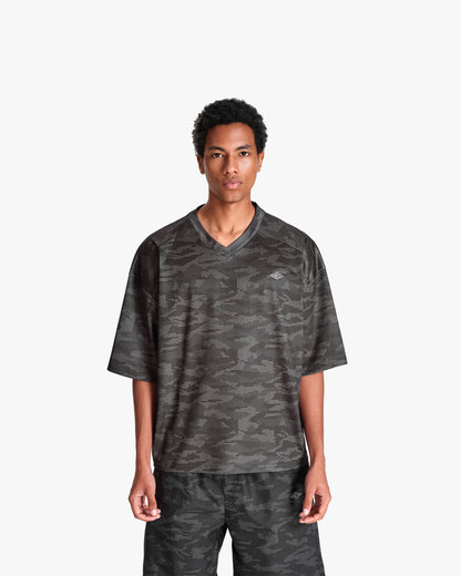 MESH JERSEY DOTTED CAMO BLACK