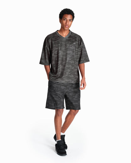 MESH JERSEY DOTTED CAMO BLACK