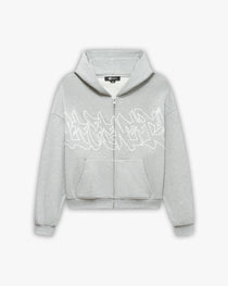 GRAFFITI ZIP-HOODIE GREY MELANGE