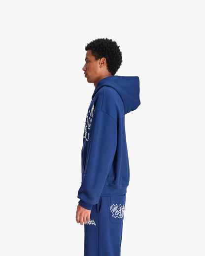 GRAFFITI ZIP-HOODIE BLUE
