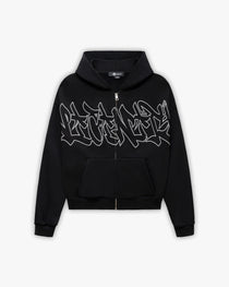 GRAFFITI ZIP-HOODIE BLACK
