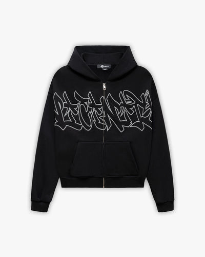 GRAFFITI ZIP-HOODIE BLACK