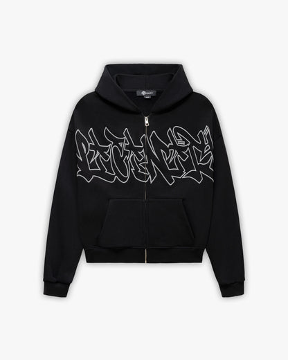 GRAFFITI ZIP-HOODIE BLACK