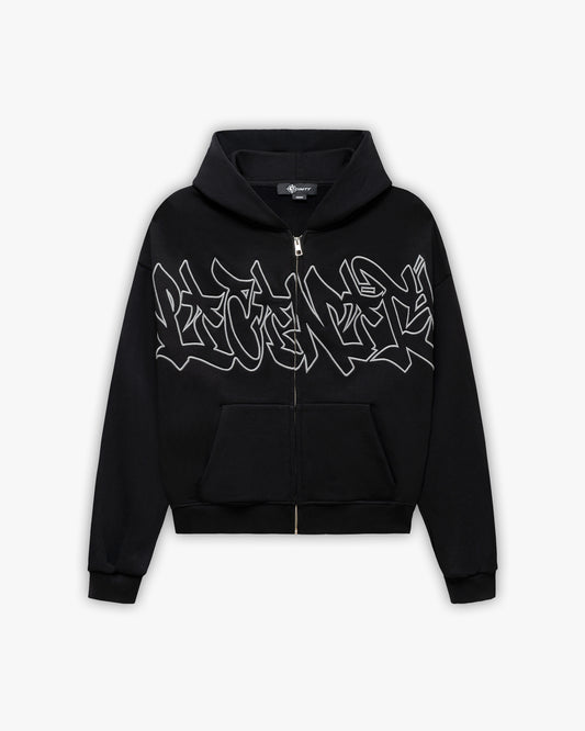 GRAFFITI ZIP-HOODIE BLACK