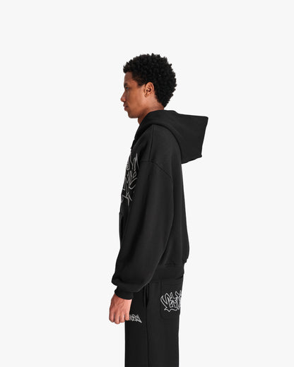 GRAFFITI ZIP-HOODIE BLACK