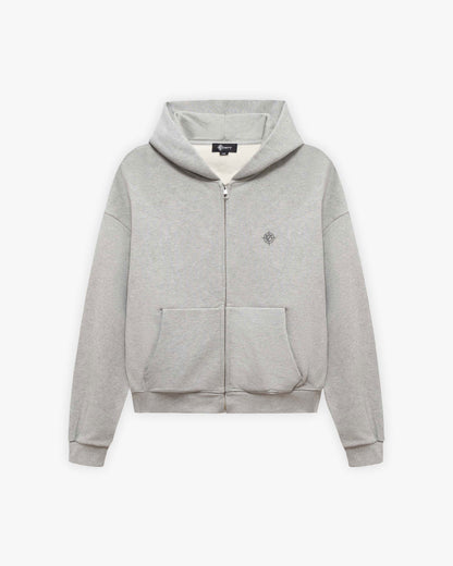 SOFTS ZIP-HOODIE GREY MELANGE