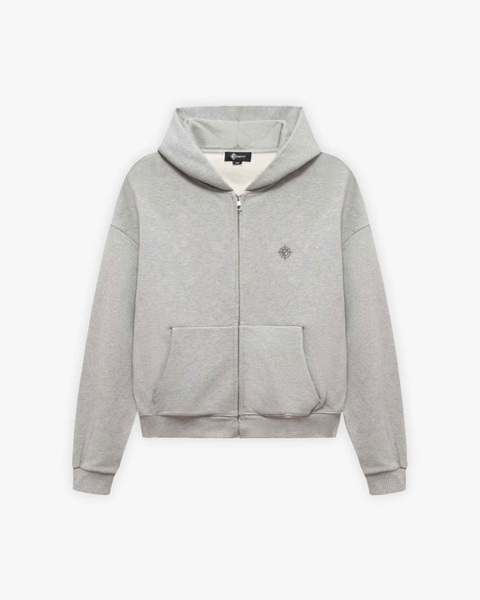 SOFTS ZIP-HOODIE GREY MELANGE