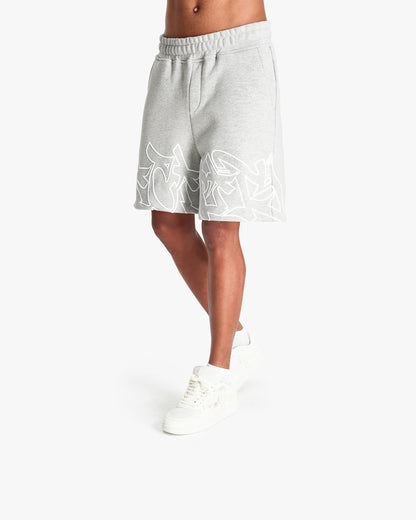 GRAFFITI SHORTS GREY MELANGE