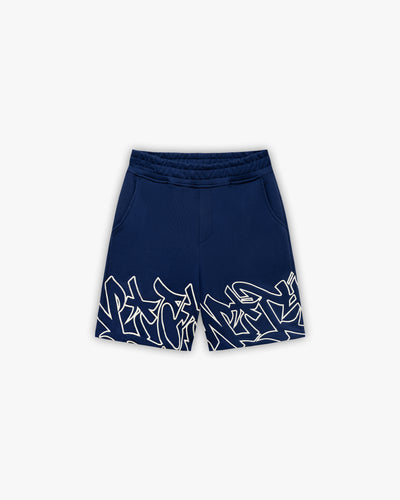 GRAFFITI SHORTS BLUE