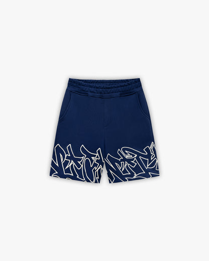 GRAFFITI SHORTS BLUE