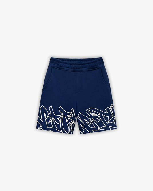 GRAFFITI SHORTS BLUE