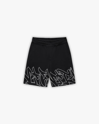GRAFFITI SHORTS BLACK