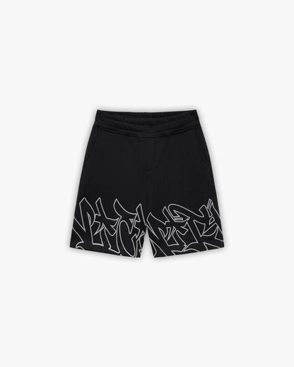 GRAFFITI SHORTS BLACK