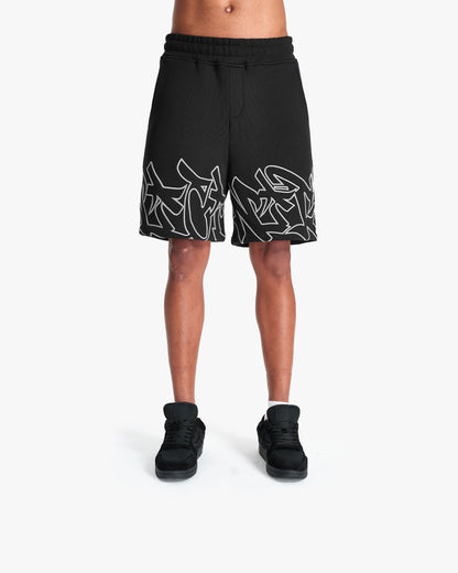 GRAFFITI SHORTS BLACK