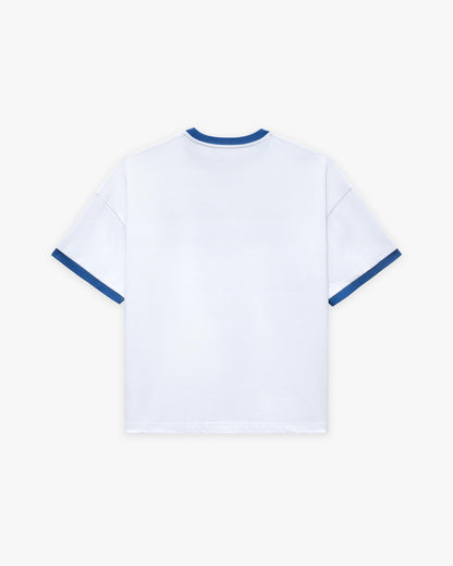 SIGNATURE TEE WHITE/BLUE
