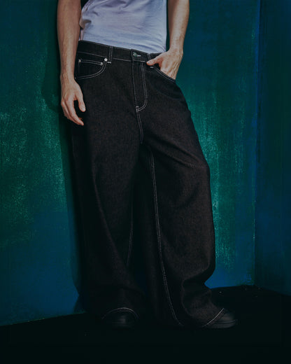 VOLUME DENIM RAW BLACK