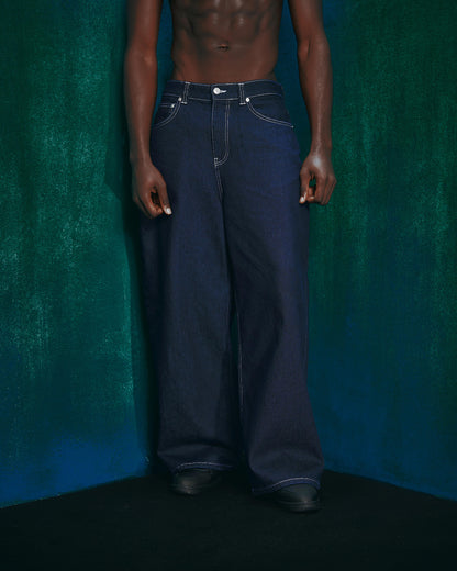 VOLUME DENIM RAW BLUE