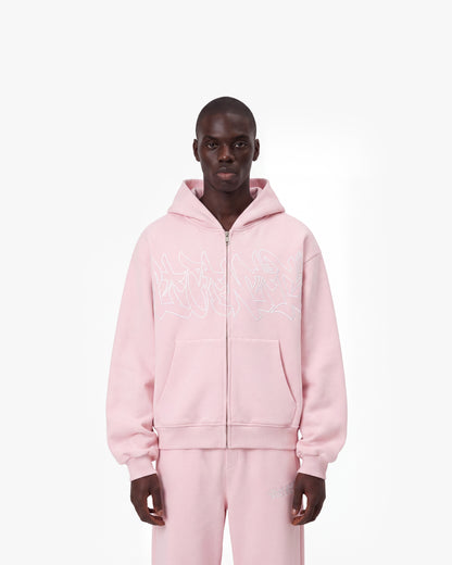 GRAFFITI ZIP-HOODIE PINK