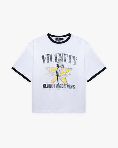 BLONDE AMBITIONS TEE WHITE