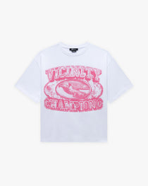 CHAMP EMBLEM TEE PINK/WHITE