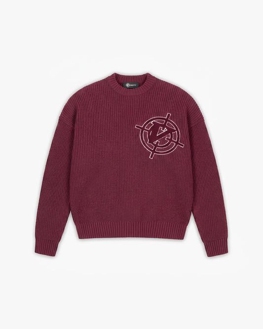 V-LOGO KNITWEAR DARK CHERRY