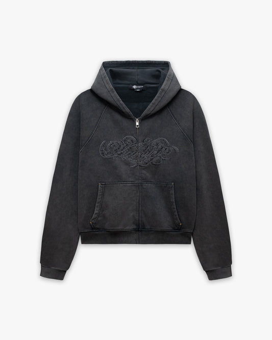 SIGNATURE ZIP HOODIE VINTAGE BLACK