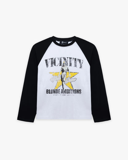 BLONDE AMBITIONS LONGSLEEVE WHITE/BLACK