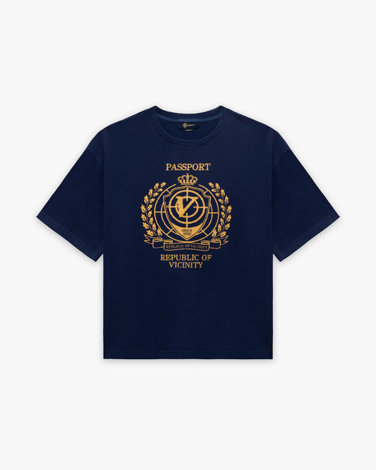 PASSPORT TEE WASHED BLUE