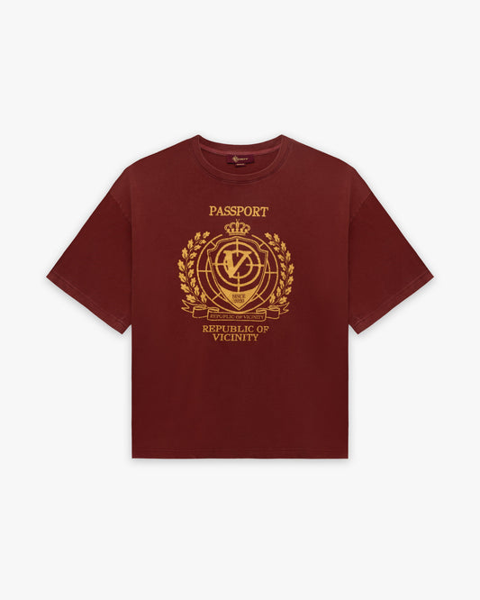 PASSPORT TEE WASHED RED