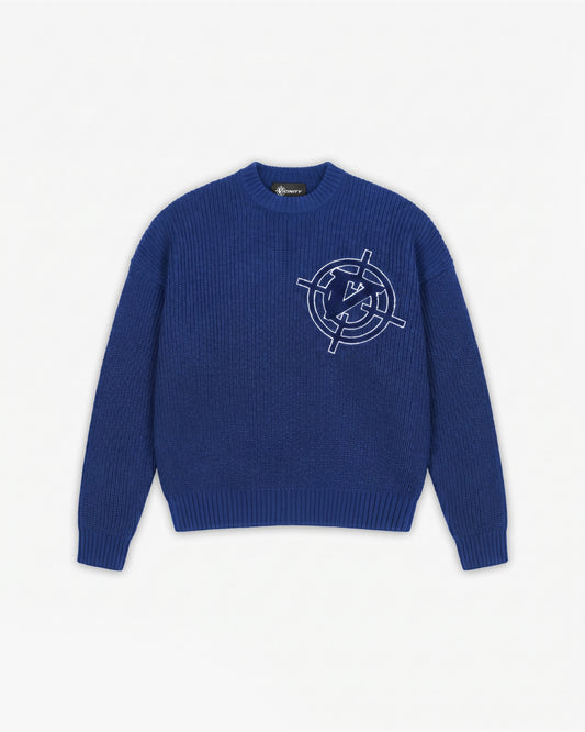 V-LOGO KNITWEAR ROYAL BLUE
