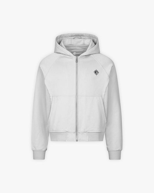 INSIDE OUT ZIP HOODIE LIGHT GREY