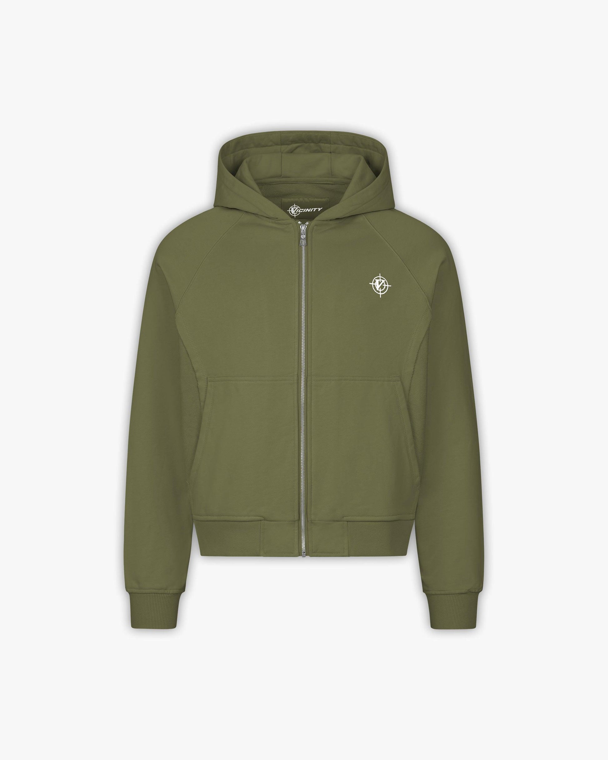 INSIDE OUT ZIP HOODIE KHAKI - VICINITY