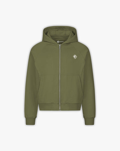 INSIDE OUT ZIP HOODIE KHAKI - VICINITY