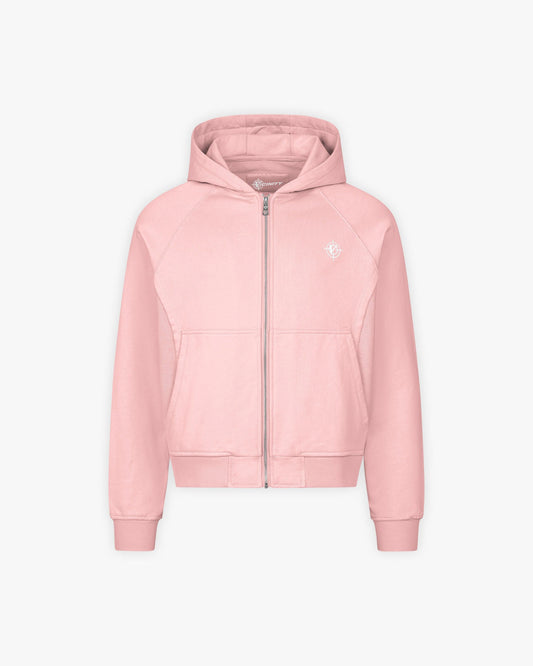 INSIDE OUT ZIP HOODIE PINK