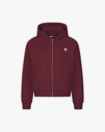 INSIDE OUT ZIP HOODIE WINE RED - VICINITY