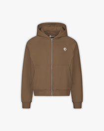 INSIDE OUT ZIP HOODIE CHOCOLATE BROWN